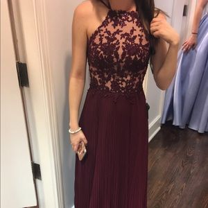 burgundy prom dress